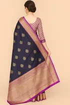 Banarasi Silk Jacquard Print Saree for Women 