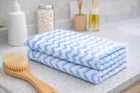 Microfiber Zig Zag Bath Towel Blue 