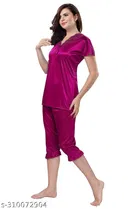 Satin Nightsuit Set for Women 
