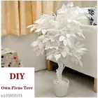 Plastic Artificial Ficus Leaves Branches 