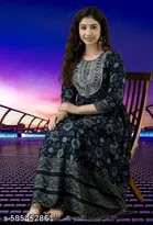 Rayon Kurti for Women, Blue 