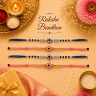 Evil Eye Rakhi for Brother Blue & Pink [Pack of 4]