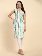 Crepe Printed kurti for women (White) (L)