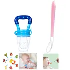 Combo of Silicone Feeding Spoon & Fruit Nibbler for Baby (Multicolor, Set of 2)