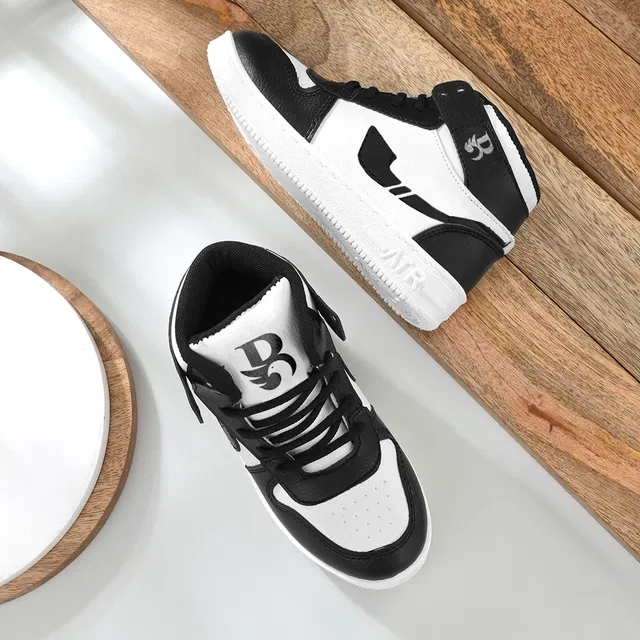 Sports Shoes for Kids (Black & White, 12 C)
