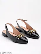 [94] Solid Patent Leather Ballerinas for Women 