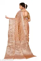 Jute Khadi Zari Woven Saree for Women 