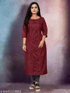 Floral Embroidered Cotton Blend Kurti for Women, Pack of 2 