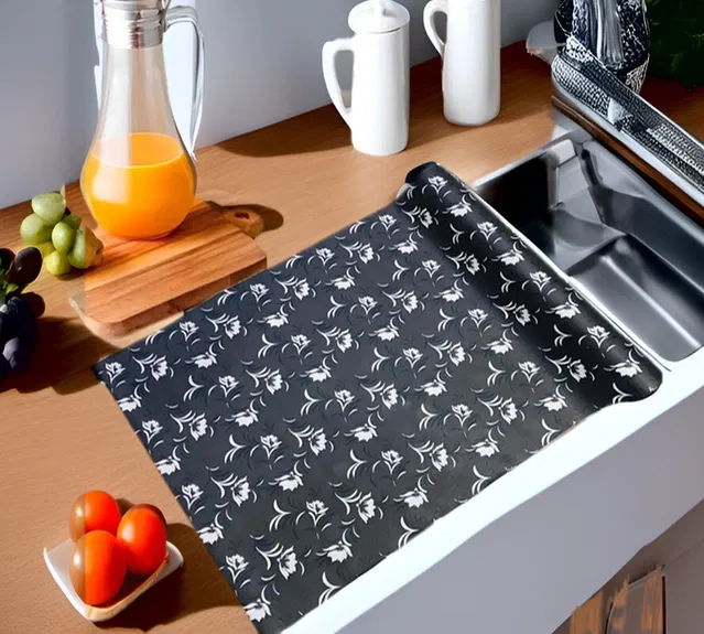 PVC Printed Shelf Mat Roll (Multicolor, 5 m)