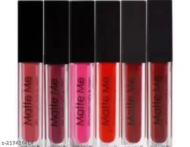 Premium Matte Lipsticks (Multicolor, Pack of 6)