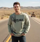 Fleece Printed Hoodie For Men, Olive 