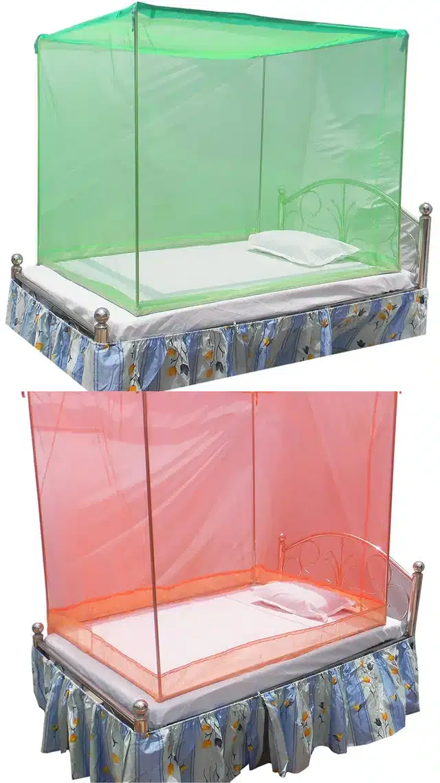 Single Bed Mosquito Net (Pack of 2) (Multicolor, 6x3 feet)