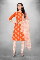 Cotton Slub Unstitched Dress Material for Women 