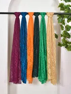 Net Self-Design Dupatta for Women (Multicolor, 2.2 m)