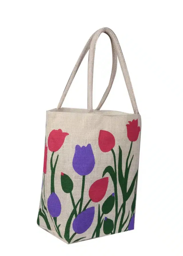 Jute Vegetable Shopping Bag (White)