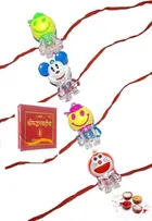 Plastic 4 Pcs Rakhi with Little Bhagavad Gita 