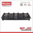 Khaitan 3B BP JIO Black Glass Manual Gas Stove  