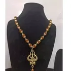 Om Trishul Rudraksha Mala With Panchmukhi Original rudraksha Gold plated mala 