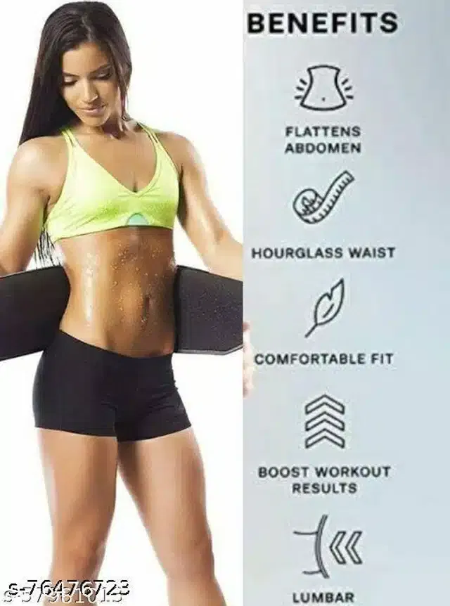 Sweat Belt for Unisex (Black, Free Size)