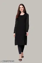 Georgette kurti for Women,  Black  