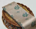 Dola Silk Zari Woven Saree for Women, Beige & Green 