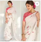 Linen Zari Woven Saree for Women 