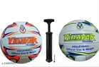 Volleyballs (2 Pcs) with Air Pump & Pin (Multicolor, Set of 3)