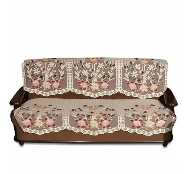 Polyester Floral Sofa Cover (Set of 1, Multicolor)