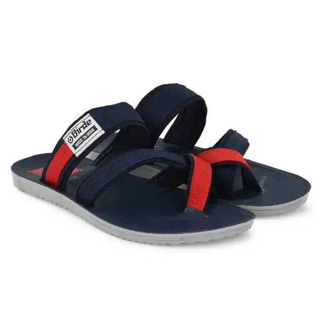 Stylish Lightweight Sandals for Men (Black & Red, 9) (AE-204)