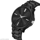 Black Dial with Black Rubber Strap Analog Watch for Men, Black