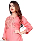 Rayon Slub Printed Kurti for Women 
