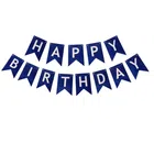 Bzore Happy Birthday Decoration Banner (Dark Blue)