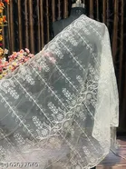 Embroidered Net Dupatta for Women 