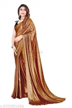 Lycra Solid Saree For Women, Multicolor