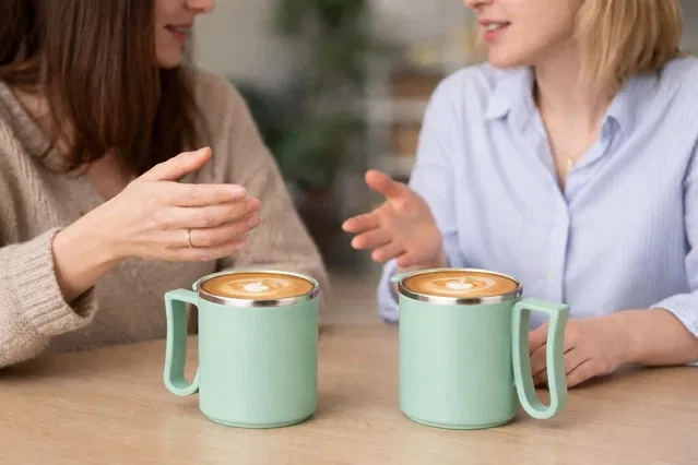 Stainless Steel Coffe Mug, Multicolour , Pack of 2 (300 ML)