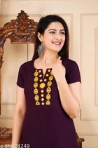 Rayon Kurti for Women, Brown 