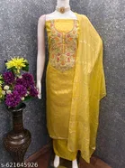 Embroidered Floral Patiala Suit for Women 