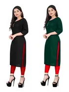 Crepe Solid Kurtis for Women 