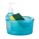 Plastic Double Layer 2 in 1 Soap Pump Liquid Soap Dispenser (Blue)