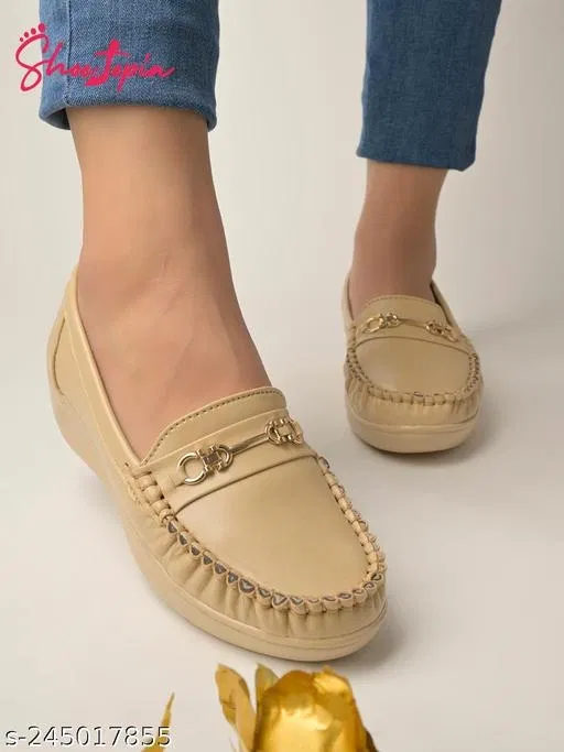Shoetopia Casual Shoes for Women (Beige, IND-4)