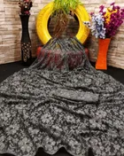 Net Solid Saree for Women 