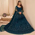 Net Embroidered Semi Stitched Lehenga Choli with Dupatta for Women 