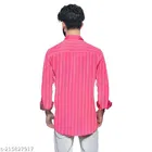Cotton Blend Checked Shirt for Men, Pink 
