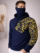 Hooded Printed Cotton Blend T-shirt for Men 