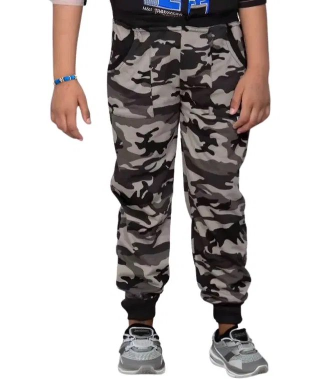 Cotton Blend Regular Fit Trackpants for Boys & Girls (Grey, 7-8 Years)