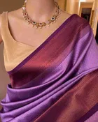 Litchi Silk Woven Design Saree for Women, Lavender 