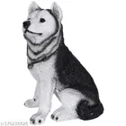 Resin Siberian Husky Sitting Showpiece 