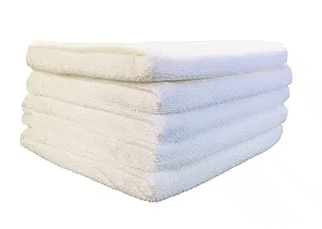 Cotton High Absorbent Antibacterial Hand Towels (Pack of 5) (White, 14x21 inches)