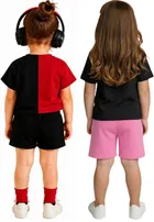 Graphic Print Cotton Blend Clothing Set for Girls, Pack of 2 