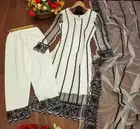 Net Solid Kurta Set with Dupatta for Women 